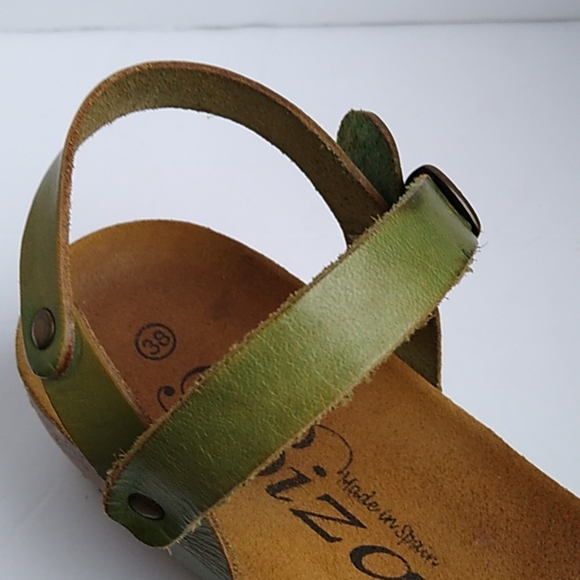 Biza Boho Strappy Green Cork Leather Sandals Size 7 made in spain - Picture 6 of 16
